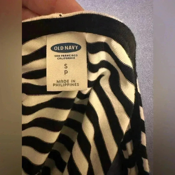 Old Navy Black and White Striped Halter A-Line Midi Dress - Picture 6 of 6